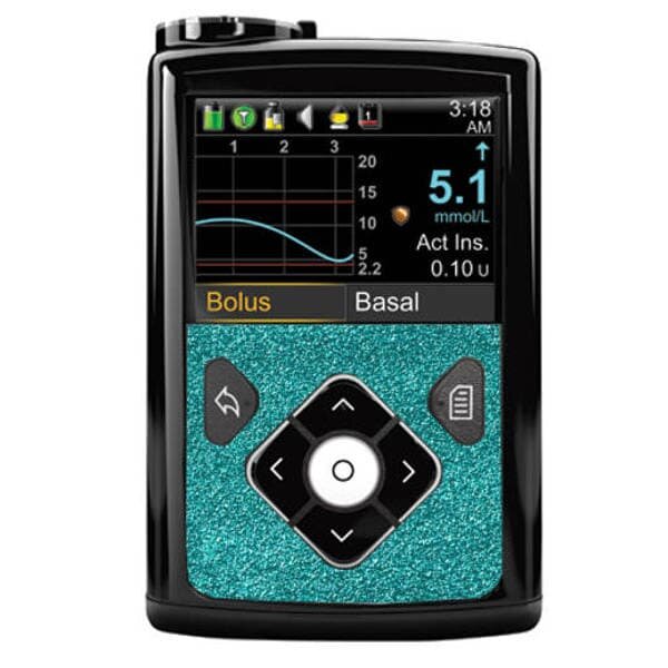 Minimed Sticker (600/700er-Serie) - Türkis Glitzer