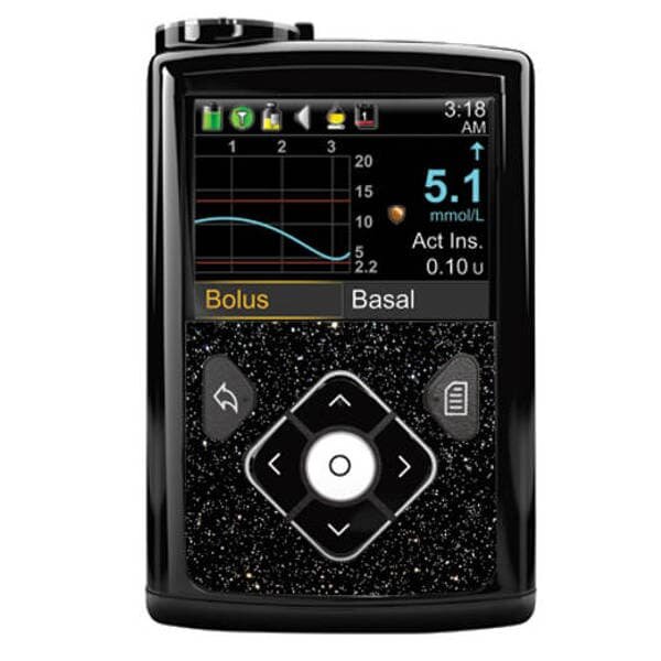 Minimed Sticker (600/700er-Serie) - Schwarz Glitzer