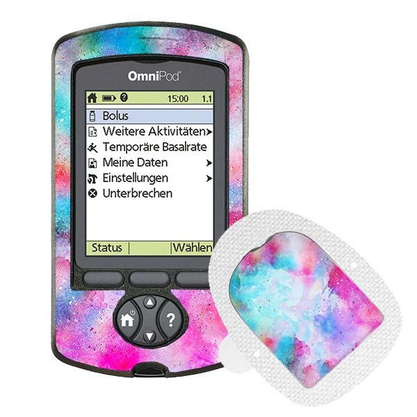 Omnipod PDM-Sticker - Watercolor