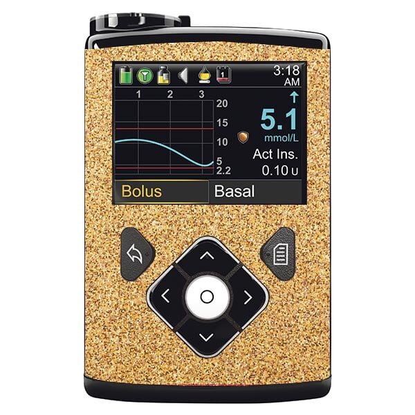 Minimed Sticker inkl. Clip (600/700er-Serie) - Gold Glitzer