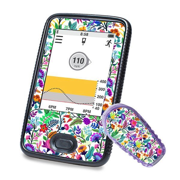 Dexcom G6 Sticker (Receiver + Transmitter) - Happy Flowers