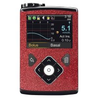 Minimed Sticker inkl. Clip (600/700er-Serie) - Rot Glitzer