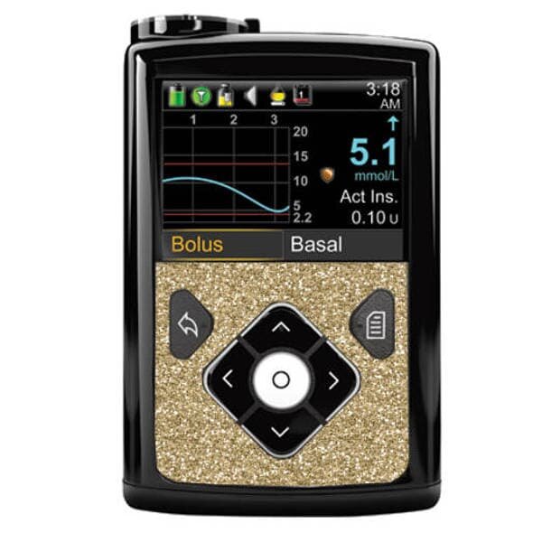 Minimed Sticker (600/700er-Serie) - Gold Glitzer