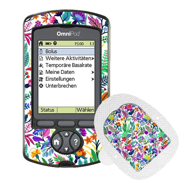 Omnipod PDM-Sticker - Happy Flowers
