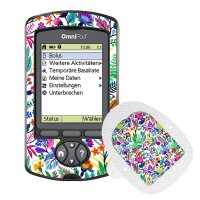Omnipod PDM-Sticker - Happy Flowers