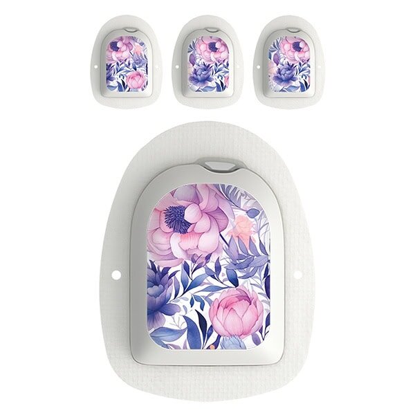 Omnipod Podsticker - Purple Flowers (4er Set)