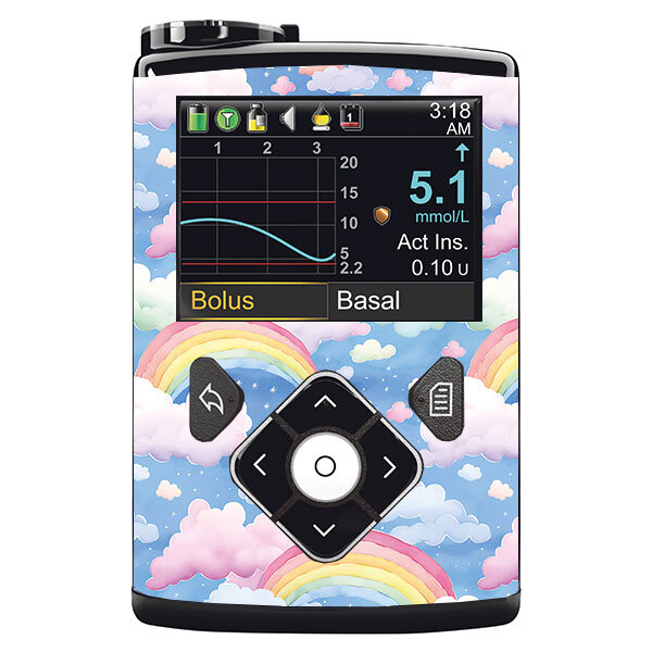 Minimed Sticker inkl. Clip (600/700er-Serie) - Rainbow Clouds