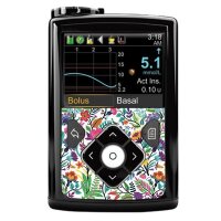 Stickerset für Minimed, Guardian und Accu-Chek Guide - Happy Flowers