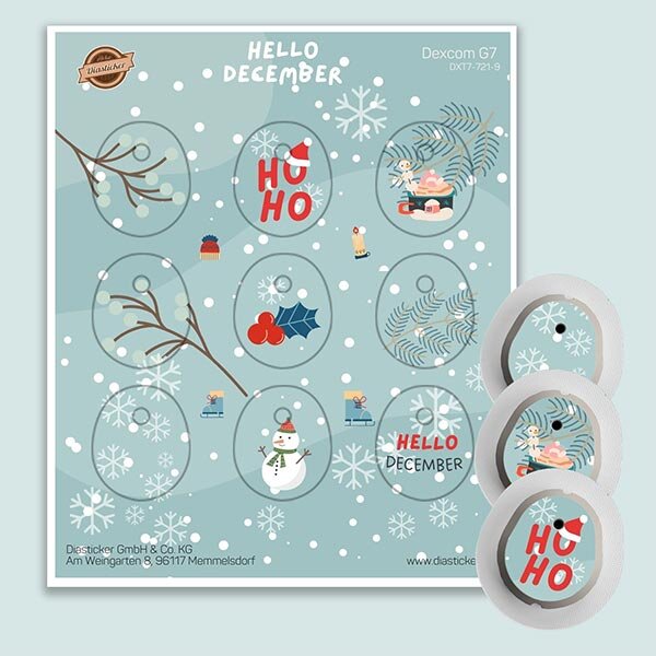 Dexcom G7 Sticker - 9er Set "Hello December"