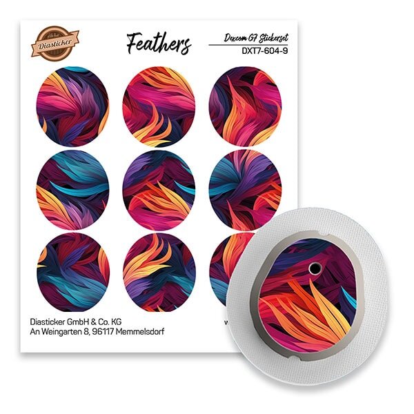 Dexcom G7 Sticker - 9er Set "Feathers"