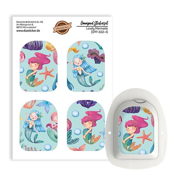Omnipod Podsticker - Lovely Mermaids (4er Set)