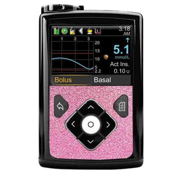 Minimed Sticker (600/700er-Serie) - Rosa Glitzer