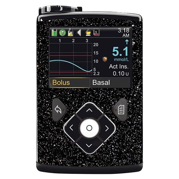 Minimed Sticker inkl. Clip (600/700er-Serie) - Schwarz Glitzer