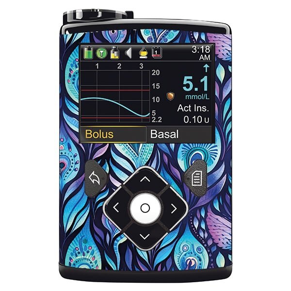 Minimed Sticker inkl. Clip (600/700er-Serie) - Batik Peacock