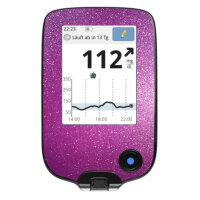 FreeStyle Libre Sticker (Messgerät) - Lila Glitzer
