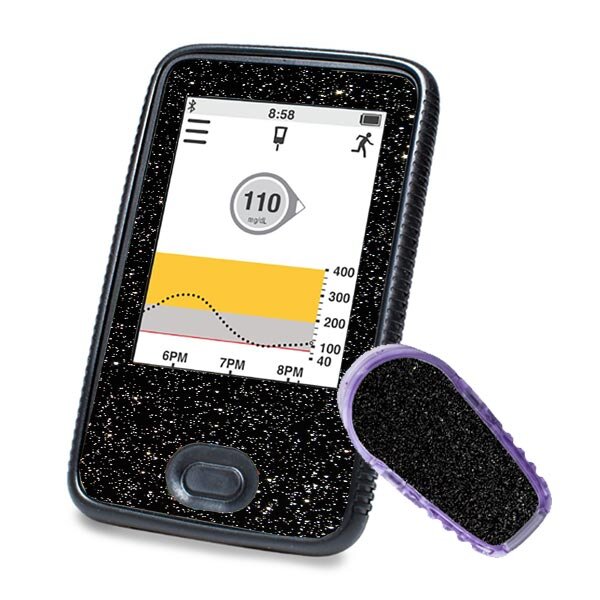 Dexcom G6 Sticker (Receiver + Transmitter) - Schwarz Glitzer