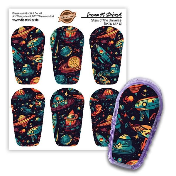 Dexcom G6 Sticker - 6er Set "Stars of the Universe"