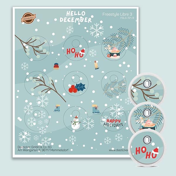 FreeStyle Libre 3 Sticker - 9er Set "Hello December"