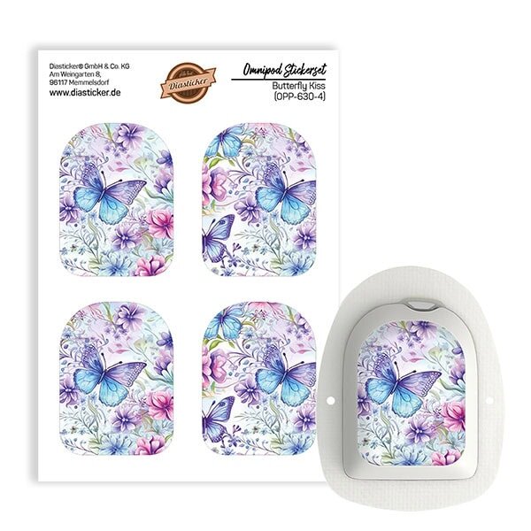 Omnipod Podsticker - Butterfly Kiss (4er Set)