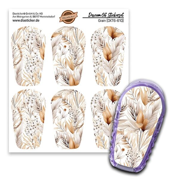 Dexcom G6 Sticker - 6er Set "Grain"