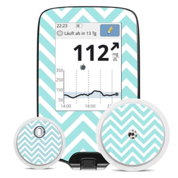 FreeStyle Libre Sticker (Messgerät) - ZickZack blau