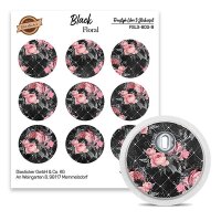 FreeStyle Libre 3 Sticker - 9er Set "Black Floral"