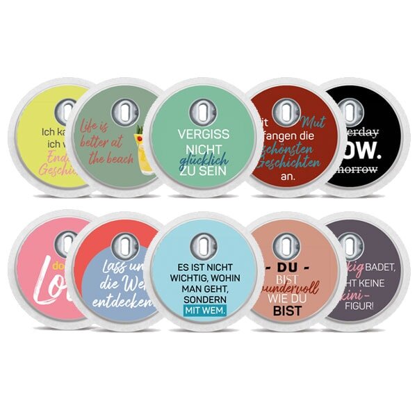 FreeStyle Libre 3 Sticker - 10er Set "Lebensmotto"