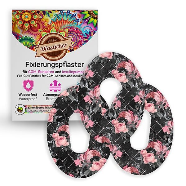Dexcom G6 Pflaster - Black Floral