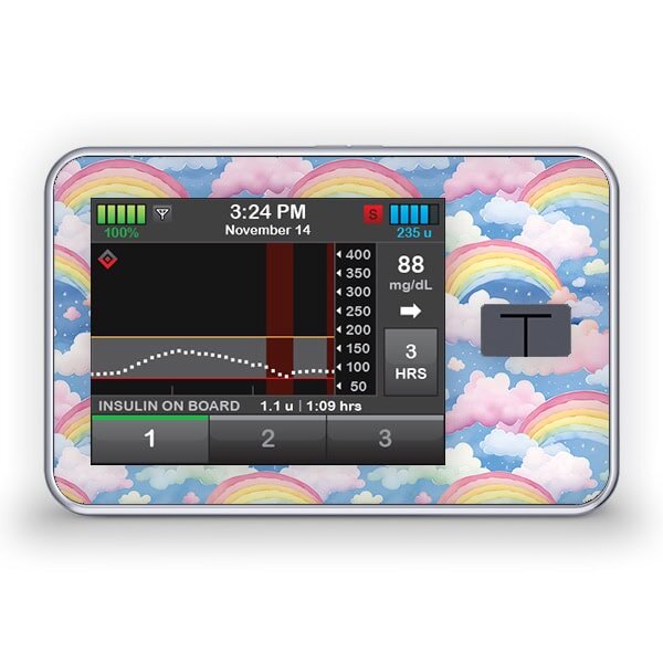 Tandem t:slim X2 Sticker - Rainbow Clouds