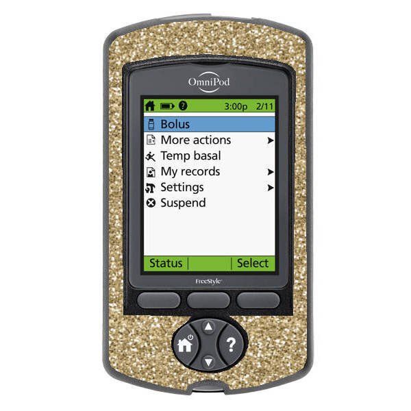 Omnipod PDM-Sticker - Gold Glitzer