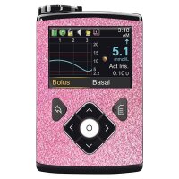 Minimed Sticker inkl. Clip (600/700er-Serie) - Rosa Glitzer