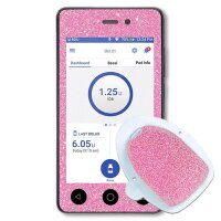 Omnipod Dash Sticker - Rosa Glitzer