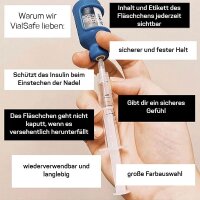 VIAL SAFE - Silikon-Schutzhülle für Insulinflaschen (2 Stück, 10 ml) | 1x Transparent + 1x Shots!