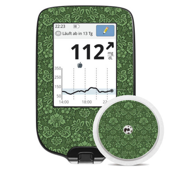 FreeStyle Libre Sticker (Messgerät) - Green Damask
