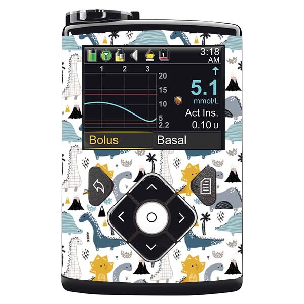 Minimed Sticker inkl. Clip (600/700er-Serie) - Dino-Tastic