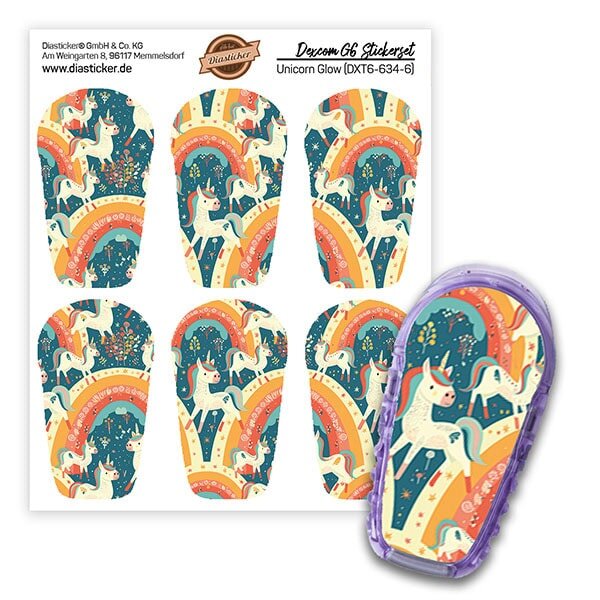 Dexcom G6 Sticker - 6er Set "Unicorn Glow"