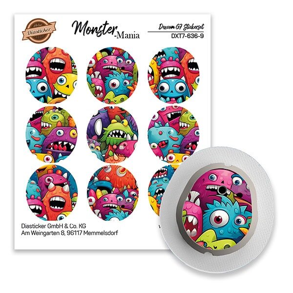 Dexcom G7 Sticker - 9er Set "Monster-Mania"