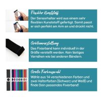 FreeStyle Libre 3 Fixierband - Halter: Ring Weiß (Bandfarbe wählbar)