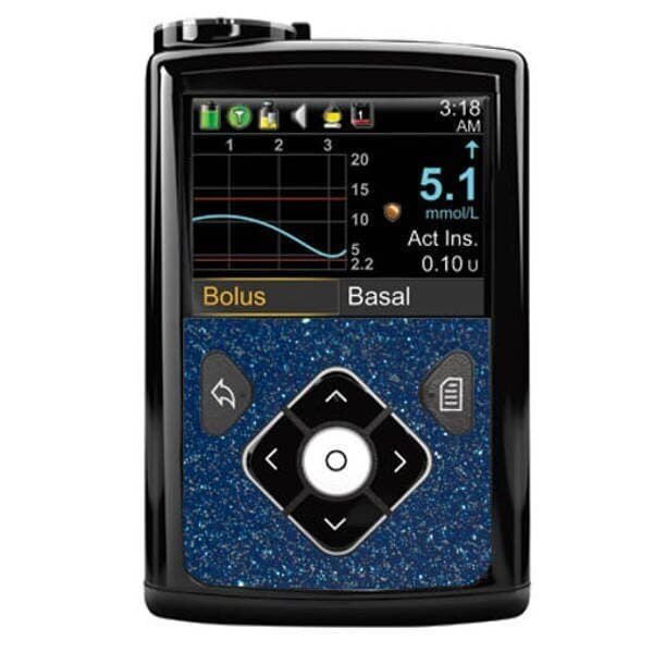 Minimed Sticker (600/700er-Serie) - Blau Glitzer