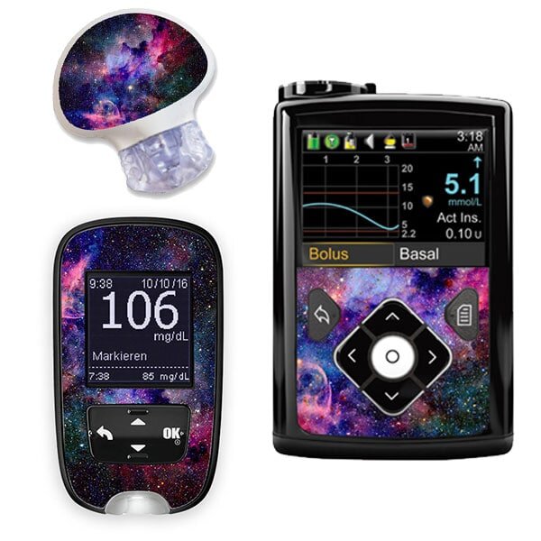Stickerset für Minimed, Guardian und Accu-Chek Guide - Galaxy