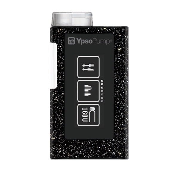 Mylife Ypsopump Sticker - Schwarz Glitzer (3 Tragevarianten)