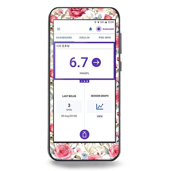 Omnipod 5 Sticker – Red Roses