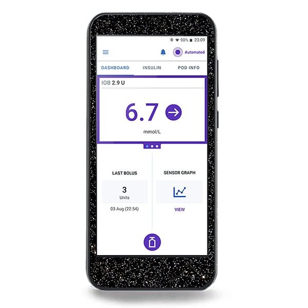 Omnipod 5 Sticker - Schwarz Glitzer | Diasticker®