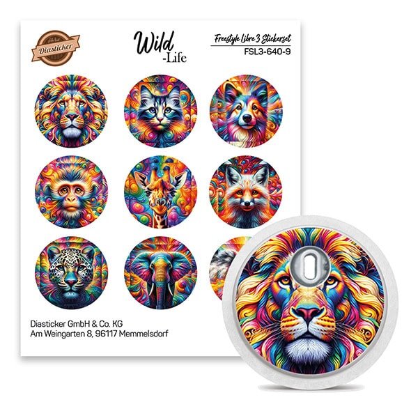 FreeStyle Libre 3 Sticker - 9er Set "Wildlife"