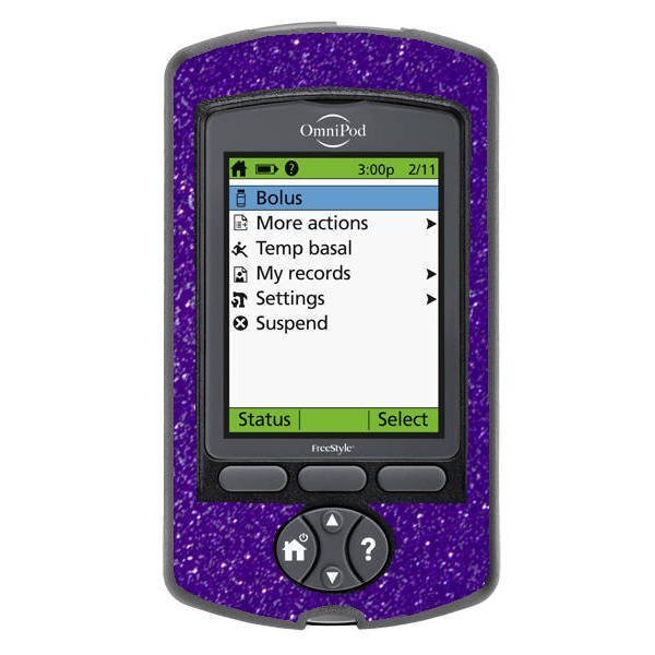 Omnipod PDM-Sticker - Lila Glitzer