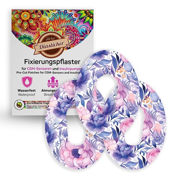 Dexcom G6 Pflaster - Purple Flowers