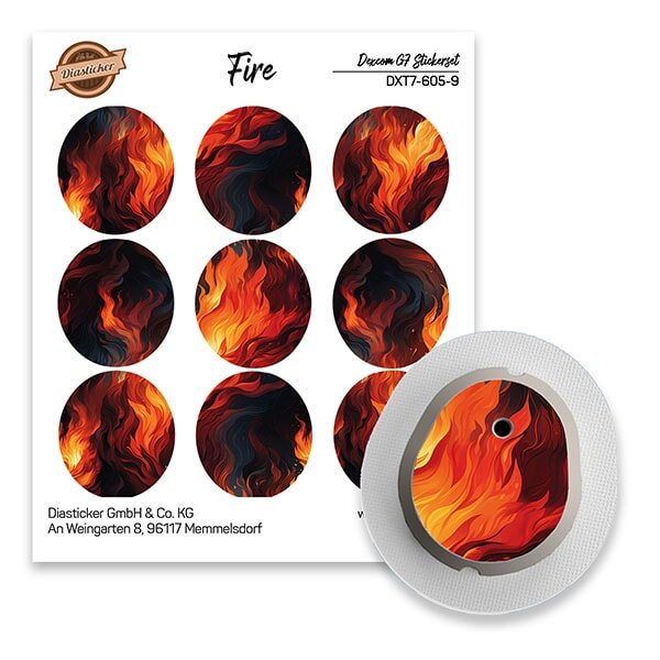 Dexcom G7 Sticker - 9er Set "Fire"
