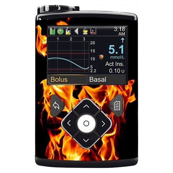 Minimed Sticker inkl. Clip (600/700er-Serie) - Flames