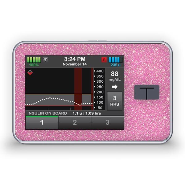 Tandem t:slim X2 Sticker - Rosa Glitzer