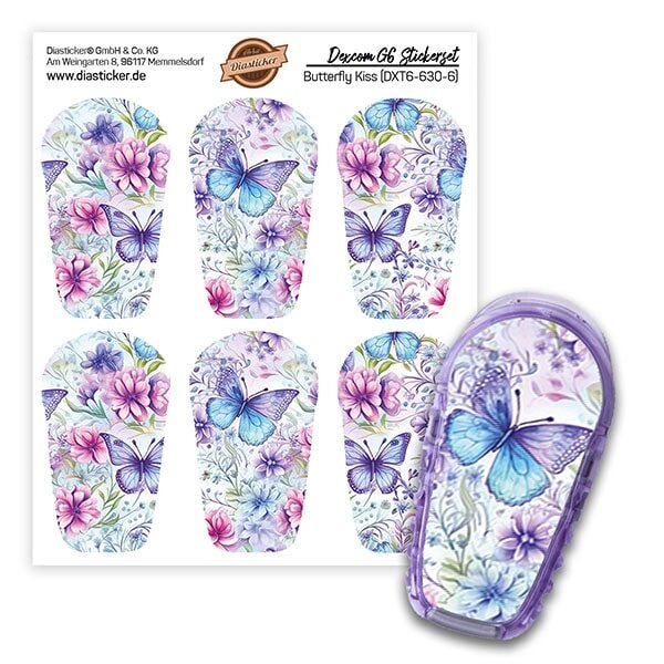 Dexcom G6 Sticker - 6er Set "Butterfly Kiss"
